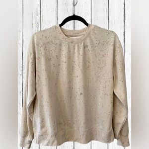 Maeve by ANTHROPOLOGIE sweatshirt XS pastel rainbow speckled 80’s 90’s aesthetic